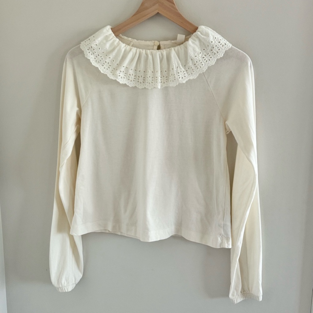 Crewcuts White Ruffled Top